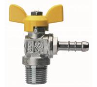 VALVOLA A SFERA PER GAS A SQUADRA FILETTATURA MASCHIO CON PORTAGOMMA 3/8" x 8