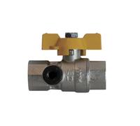 Valvola a sfera per gas con passaggio totale ed attacco manometro 1/2"