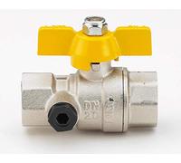 VALVOLA A SFERA PER GAS METANO 3/4 F F CON PRESA PRESSIONE
