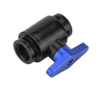Valvola a sfera per raffreddamento ad acqua G1/4 Femmina Ottone nichelato nero Valvola per di raffreddamento ad acqua per computer ad alto flusso con maniglia per PC (interruttore blu)