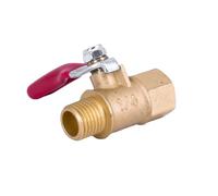 Valvola a sfera per tubi metallici, Valvola a sfera in ottone 1/4 di pollice NPT femmina maschio leva in plastica rossa maniglia for rubinetto acqua gas carburante aria(To)