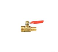 Valvola a sfera piccola con manico rosso con corpo in ottone per gas naturale e per tubi dell'acqua, costruita per resistenza alla pressione e funzionamento sicuro della valvola (3 punti 10mm)
