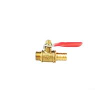 Valvola a sfera piccola con manico rosso con corpo in ottone per gas naturale e per tubi dell'acqua, costruita per resistenza alla pressione e funzionamento sicuro della valvola (2 punti 10mm)