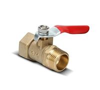 Valvola a sfera piccola in ottone 1/8" 1/4" 3/8" 1/2" Connettore filettato interno/esterno Guarnizione Accessori per tubo di rame Adattatore di accoppiamento(1/2")