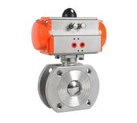 Valvola a sfera pneumatica a flangia sottile con cilindro a doppia azione, tipo wafer, da 2" 304