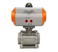 Valvola a sfera pneumatica a tre pezzi DN8 DN10 DN15 DN20 DN25 DN32 DN40 DN50 con cilindro a doppio effetto ad alta piattaforma 304 (DN32)