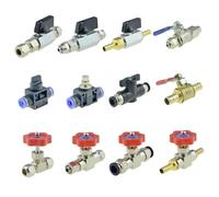 Valvola a sfera pneumatica con attacco rapido 4,6 mm, 8 mm, 10 mm, 12 mm, tubo dell'aria, tubo dell'acqua, ago di regolazione del controllo del flusso, giunto for gru(Mini Ball Valve-KT,10mm)