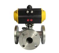 Valvola A Sfera Pneumatica Di Controllo Del Vapore Con Flangia In Acciaio Inossidabile A 3 Vie E Riduzione LT In Vendita B2Bclearance