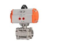 Valvola a sfera pneumatica in acciaio inox 304 a tre pezzi con filettatura interna GT/AT, interruttore valvola DN25 50 100(DN15)