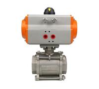 Valvola a sfera pneumatica in tre pezzi DN8 DN10 DN15 DN20 DN25 DN32 DN40 DN50 con cilindro a doppio effetto 304 a piattaforma alta(DN40)