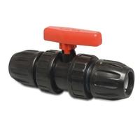 Valvola a sfera PP 25 mm morsetto 10 bar DN20 nero tipo Safe 500