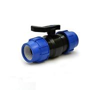 Valvola a Sfera Raccordo a Compressione 32 x 32 mm, PN16, Ideale per connettere Tubi in Polietilene (PEBD, PEMD, PEAD, PPR), per Acqua Potabile, Made in Italy