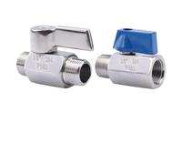 Valvola a sfera sanitaria in acciaio inossidabile 304 316 da 1/8" 1/4" 3/8" 1/2" 3/4" 1" femmina maschio con maniglia, 1 pezzo(1/2",FEMALE TO MALE_BLUE HANDLE_BSP SUS 304)