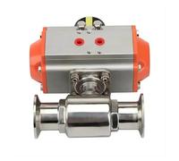 Valvola a sfera sanitaria in acciaio inossidabile 304 da 63 mm DN50, tipo Tri-Clamp a due pezzi, con cilindro a doppia azione