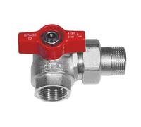 VALVOLA A SFERA SQUADRA PER COLLETTORI MANIGLIA ROSSA 1" dx DN 25 PN 40