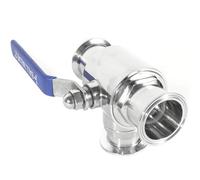 Valvola a sfera Tri-Clamp a 3 vie in acciaio inossidabile | Argento 19-102mm per la fabbrica di birra lattiero-casearia: SS Tri-Clamp Valvola a sfera a 3 vie con maniglia di bloccaggio