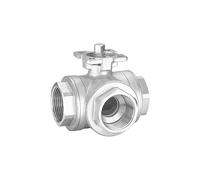 Valvola a sfera, Valvola a sfera DN8/DN10/DN15/DN20/DN25 a a tre vie con filettatura femmina a piattaforma alta in acciaio inossidabile Tipo T/L for acqua, olio, gas, acidi, vapore(DN32,T Type)