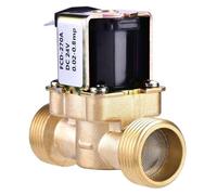 Valvola a Solenoide Elettrica D'ottone G3/4, Valvola Magnetica a Solenoide Elettrica D'ottone Normalmente Chiusa di 2 Vie della Valvola a Solenoide del'acqua 24V di
