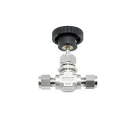 Valvola a spillo ad alta pressione da 3000 psi, 8 mm, ss316, 2 vie, 1/8, 1/4, 3/8, 1/2, compressione, doppia ghiera for laboratorio(6mm)