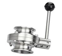 Valvola a spillo con ghiera, valvola a farfalla sanitaria Tri Clamp da 19 mm, 25, 32, 38, 45, 51, for homebrewing in acciaio inossidabile SS304, 1 pz(OD38 x Ferrule 50.5)