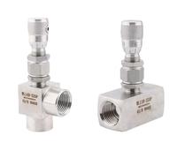 Valvola a spillo di regolazione del flusso micrometrica in acciaio inossidabile 304 316, dritta o a gomito, femmina BSP NPT(3/8",NPT_FLOW HOLE 1.2MM)