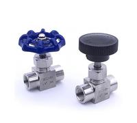 Valvola a spillo di regolazione fine del flusso in acciaio inossidabile SS304 con filettatura interna da 1/8 "1/4" e 3/8 "1/2"(1/2",Blue)