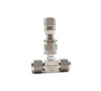 Valvola a spillo diritta Valvola di microregolazione a doppia ghiera in acciaio inossidabile da 6 mm, 8, 10, valvola a spillo micrometrica con scala(1/8")