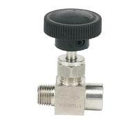 Valvola a spillo in acciaio inossidabile 304 da 1/4" a 3/8" femmina-maschio for controllo flusso gas acqua aria(3/8",NPT)