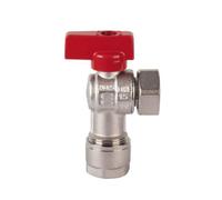 Valvola a squadra con kit per multistrato 3/4" x 20 leva blu