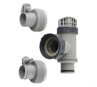 Valvola a stantuffo per piscina tipo B, adattatore per Intex fuori terra per controllo del flusso d'acqua, parti di ricambio, valvola di uscita di ingresso per sistema con guarnizioni, set da 3 pezzi
