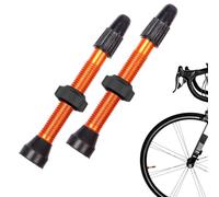 Valvola a stelo tubeless, stelo valvola in lega Compatibile con pompa | Sostituzione ugello pompa ruota per cerchi da strada La maggior parte delle ruote da montagna 46 litri Arancia