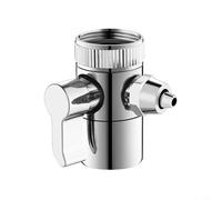 Valvola a T a 3 vie per deviatore, in rame, per bagno, WC, bidet, soffione doccia, connettore con ingresso filettato da 1/2", argento