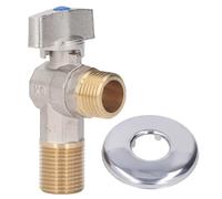 Valvola a triangolo in ottone con filettatura G1/2, valvola di arresto ad angolo per acqua calda fredda per cucina e bagno, 1 pezzo (etichetta blu)