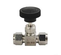 Valvola ad ago in acciaio inossidabile 304 con design regolabile e connessione a ghiera per un controllo efficace dei mezzi corrosivi e non corrosivi (Φ10mm)