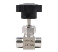 Valvola ad ago interna a vite in acciaio inossidabile 304 ad alta pressione, resistente in metallo argentato per controllo del flusso con collegamento interno del filo, industriale (3/4)