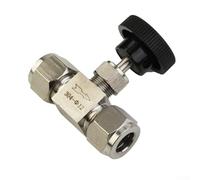 Valvola ad ago regolabile in acciaio inossidabile 304 con connessione a manicotto per scheda di collegamento per olio, acqua, gas, resistenza ad alta pressione, buona tenuta (Φ12mm)