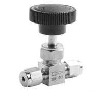Valvola ad ago regolabile in acciaio inossidabile 304 con connessione a manicotto per scheda di collegamento per olio, acqua, gas, resistenza ad alta pressione, buona tenuta (Φ3mm)