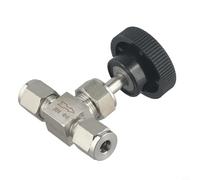 Valvola ad ago regolabile in acciaio inossidabile 304 con ghiera per scheda di collegamento per olio, acqua, gas, resistenza ad alta pressione, buona tenuta (Φ6mm)