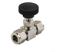 Valvola ad ago regolabile industriale con struttura in acciaio inossidabile 304, lucidata, nessuna saldatura necessaria e connessione a ghiera stabile per una maggiore durata (Φ10mm)