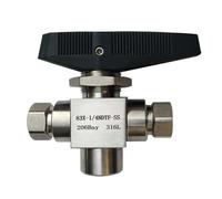 Valvola ad alta pressione CNG-1/4NPT 83F in acciaio inossidabile 304, valvola a sfera a 3 vie for stazione di rifornimento gas