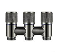 Valvola ad angolo a 3 vie, valvola di deviazione dell'acqua a tre uscite, valvola ad angolo per rubinetto a tre vie, per bagno, bagno (grigio)