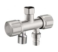 Valvola Ad Angolo Acqua Calda Valvola Angolare A Tre Vie G1/2 Un Ingresso E Due Uscite Doppio Controllo Per Lavatrici E Wc Raccordo Lavatrice + Filtro