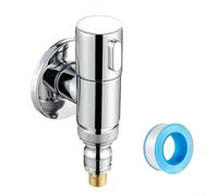 Valvola ad angolo con filettatura G da 1/2" ad apertura rapida, in acciaio inox, per lavatrice, bagno e cucina, colore argento