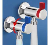 Valvola ad angolo con rotazione completa di 360 gradi per un controllo flessibile della direzione del flusso d'acqua negli impianti idraulici (argento + rosso)