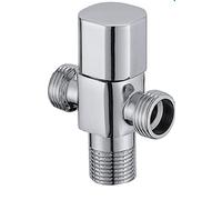 Valvola ad angolo con una sola entrata e due uscite di arresto for WC acqua calda fredda a triangolo addensato in rame pieno a doppia 1 pezzo(B)