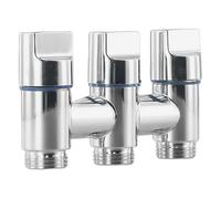Valvola ad angolo del rubinetto con valvola a 3 vie deviatrice a tre for il bagno della cucina Per Bagno(Silver)