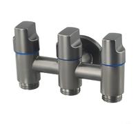Valvola ad angolo di iniezione dell'acqua a tre vie, valvola angolare multifunzione in ottone, efficiente e stabile, per impianti idraulici da bagno e cucina (grigio)