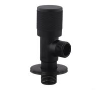 Valvola ad angolo filettato G1/2 in ottone massiccio, montaggio a parete, singola valvola di uscita di ingresso dell'acqua aperta, per bagno, cucina, lavandino, controllo del flusso d'acqua (nero)