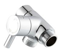 Valvola ad angolo for rubinetto in ottone a 3 vie G1/2'' deviatore bagno for soffione portatile e fisso Per Bagno(Silver)