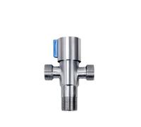 Valvola ad angolo in acciaio inox, doppio scopo, un ingresso, due uscite, accessori da bagno, filettatura G1/2, 1 pezzo (3-way angle valve)